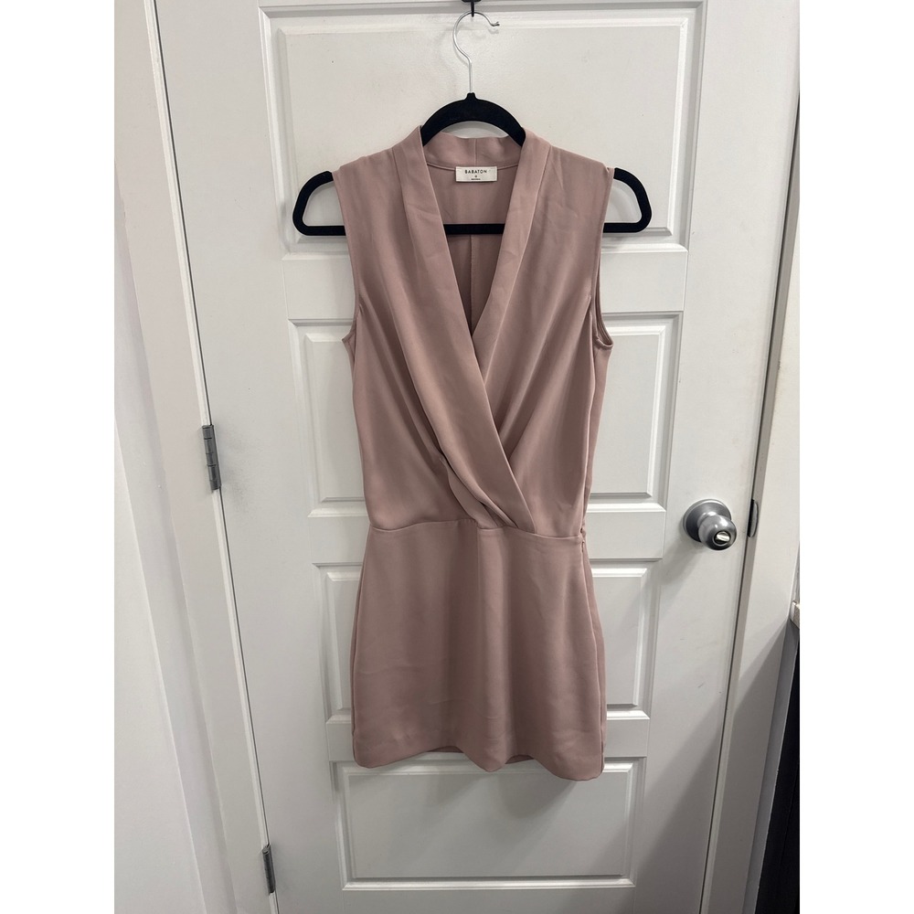 3/$30 Babaton Aritzia Dusty Rose Sleeveless Wrap Front Mini Dress Pink Size 0